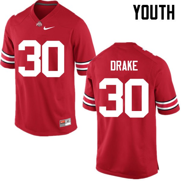 Ohio State Buckeyes #30 Jared Drake Youth High School Jersey Red